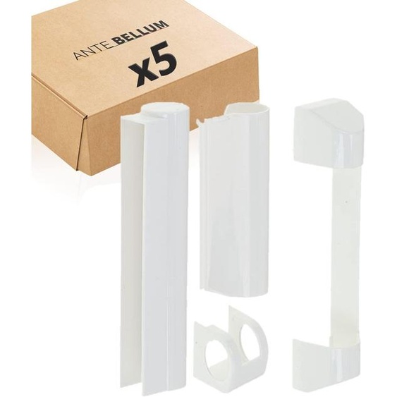 Jeu de caches de finition pour fenêtres en plastique, 5 pièces, couleur blanche