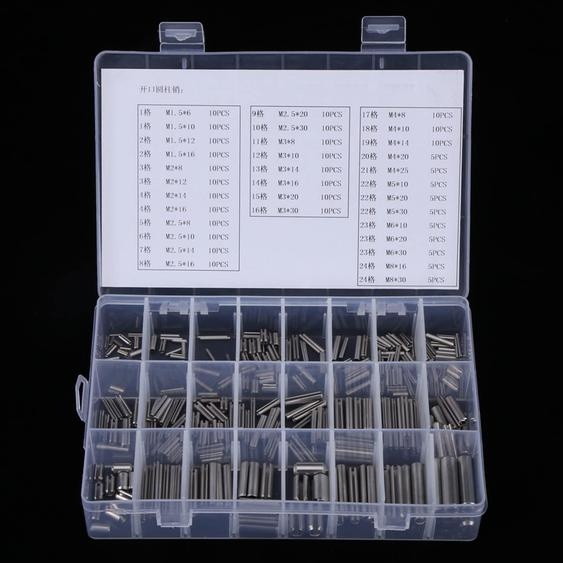 Jeu de chevilles taraudeuses de 280 pièces, en acier inoxydable, de M1,5 à M8, présenté dans une boîte