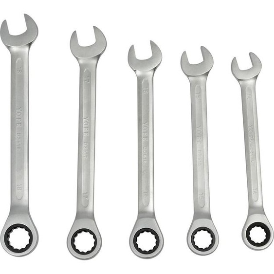 Jeu de clés à cliquet, 22 pièces, acier au chrome-vanadium, argent