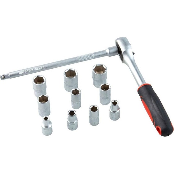 Jeu de clés à douille en pierre 12 pièces argent argent One Size