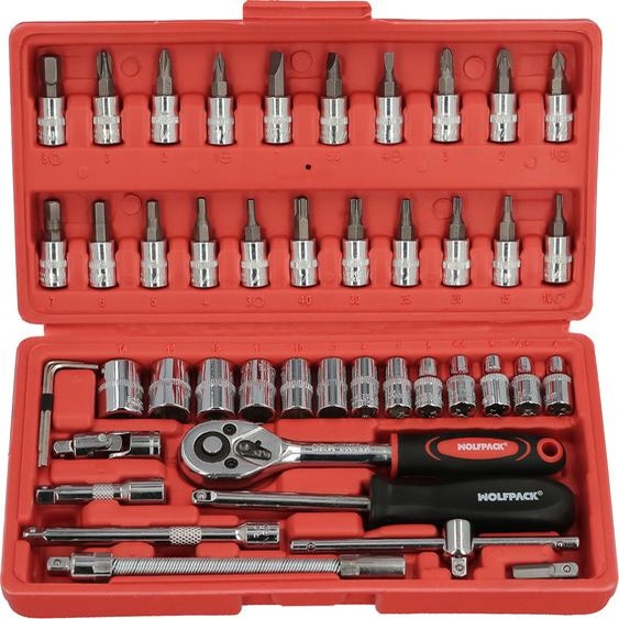 Jeu de clés à douilles et dembouts 1/4 46 pièces