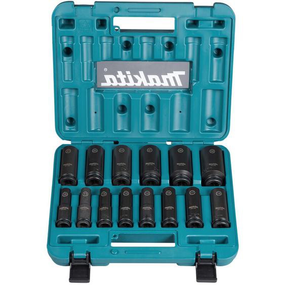 Jeu de douilles 10 - 32 mm 1/2 14 pcs. + coffret ( E-16586 ) pour clé à chocs - successeur de B-52308 - Makita