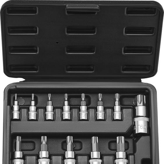 Jeu de clés à douilles Torx pour forets 13 pces Étoile T8-T60 S2 Acier allié
