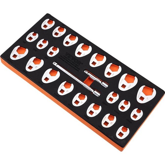 jeu de clés à ergots à entraînement 3/8 avec 2 tiges dextension, jeu de clés à ergots de 24 pièces, SAE 3/8 - 1 & métrique 10-22 mm, jeu de clés à ergots en acier CR-MO