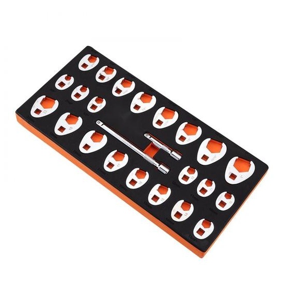 jeu de clés à ergots à entraînement 3/8 avec tiges dextension SM® - Jeu de 24 clés à ergots - SAE 3/8 à 1 & métrique 10-22 mm - Acier CR-MO