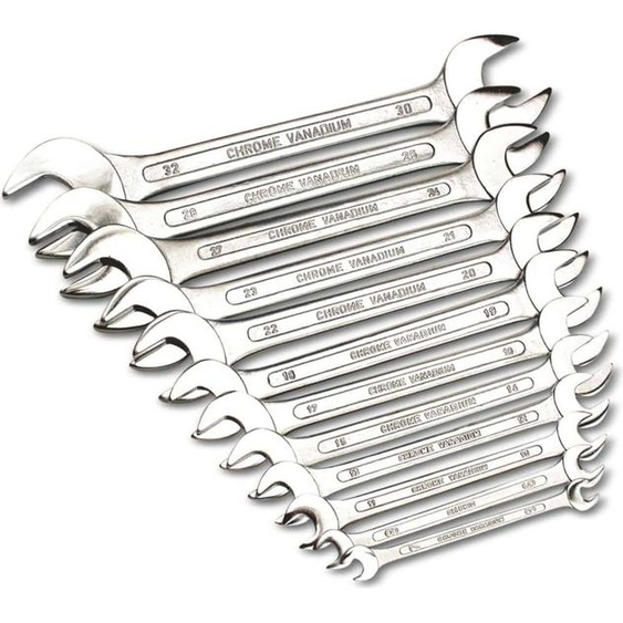 Jeu de clés à fourche McDrill, 12 pces. acier chrome-vanadium, 6-32mm