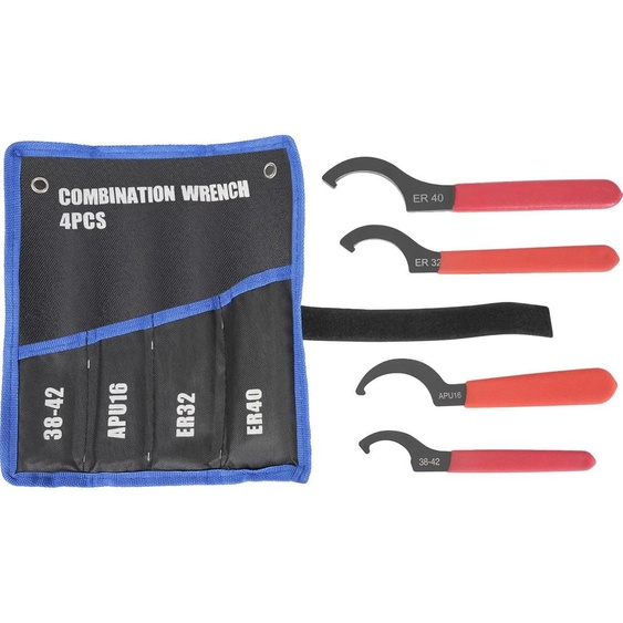 Jeu de clés à molette, acier 45# durable, jeu de 4 pièces, rouge