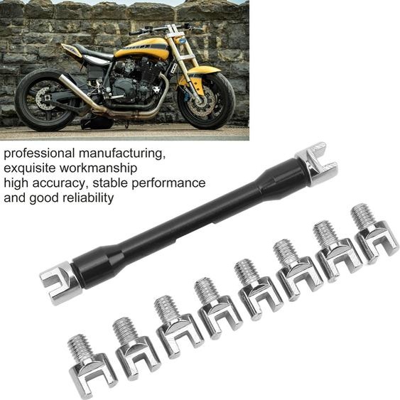 Jeu de clés à rayons pour moto, jeu de clés à molette avec 10 embouts interchangeables, universel pour moto tout-terrain