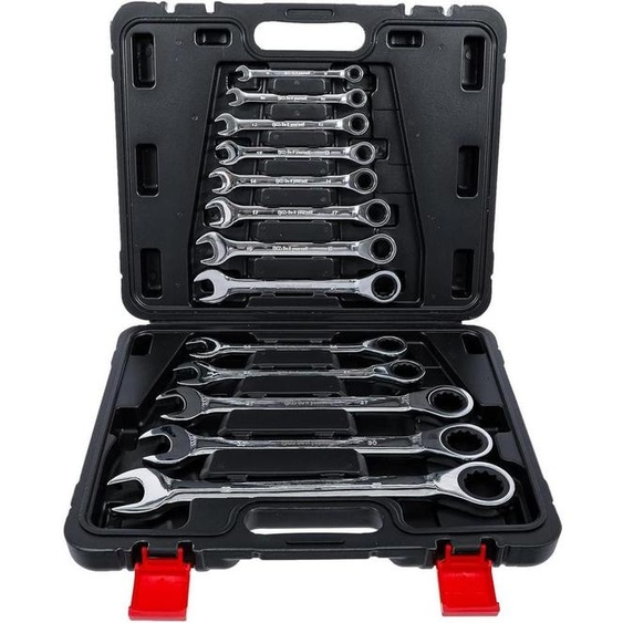Jeu de Clés Mixtes à Cliquet 8-32 mm - 13 pcs - Acier Résistant, Précision et Confort d Utilisation - D-Work