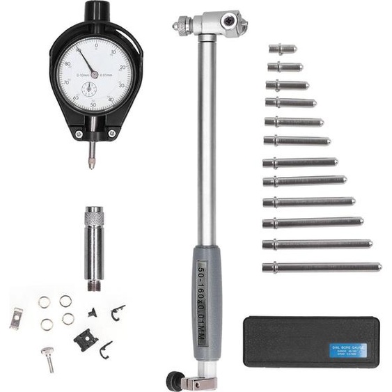 Jeu de comparateurs à cadran, précision 0,01 mm, outil de mesure en alliage daluminium, plage de mesure 50-160 mm