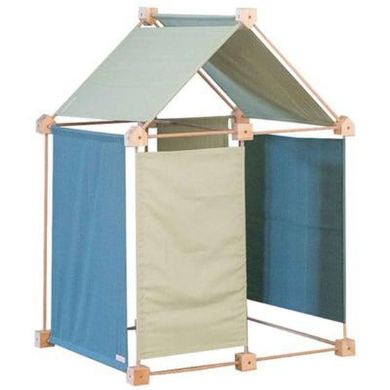 Jeu de construction en bois et tissu bio vert fabriqué en Espagne 44 pces