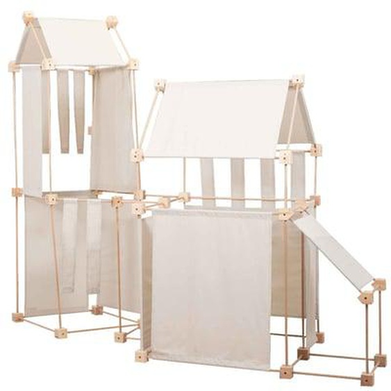 Jeu de construction en bois et tissu naturel bio fabriqué en Espagne 150 pces