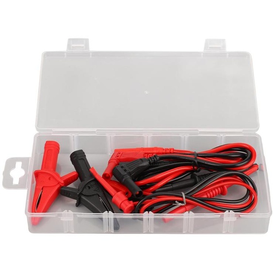 Jeu de cordons de mesure pour multimètre, pinces électroniques, laiton, PVC, PA, conductivité stable, mesure précise, rouge, noir, jeu de crochets de test