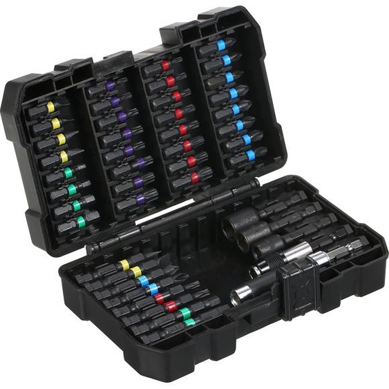 jeu de forets 45 pièces, tournevis à frapper pour bois, métal, acier et embouts de sécurité, outil électrique avec coffret