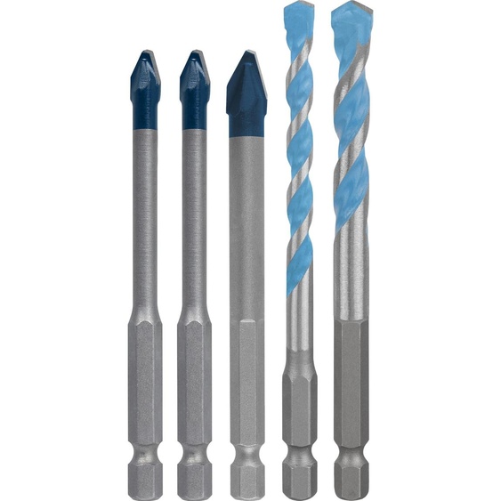Jeu de forets Bosch EXPERT HEX-9 Hard Ceramic et Multi Construction, 6/8 mm, 5 pièces.