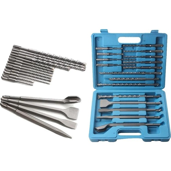 Jeu de forets pour marteau perforateur électrique Impact, 17 pièces, acier fortement allié, compatible avec les marteaux perforateurs électriques, conception rotative précise, poignée ronde ergonomique