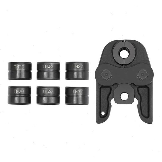 Jeu de mâchoires de sertissage - Mâchoires TH 16–32 mm - Acier trempé - Pour tubes PEX et tubes composites aluminium - Ouverture max. 4,9 cm - Noir