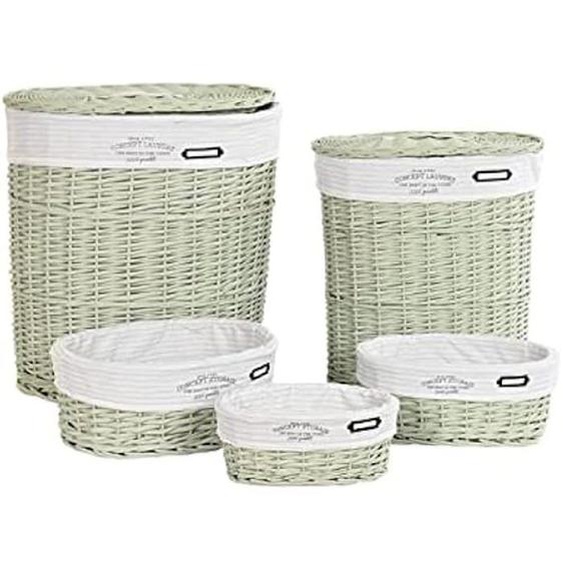 Jeu de paniers - DKD Home Decor - Standard - Polyester - Osier - Vert