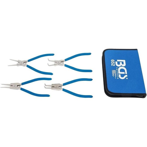 Jeu de Pinces à Circlips 250 mm - 4 pcs, Acier - Précision et Robustesse, Pro - D-Work