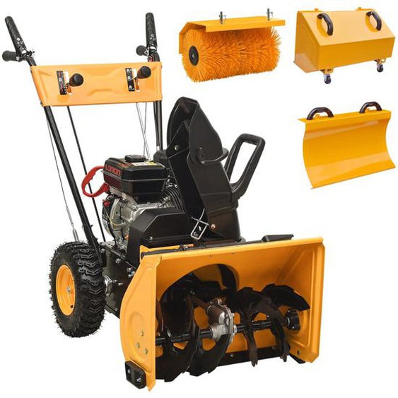 Jeu de souffleuse à neige et balayeuse à essence 4 en 1 6,5 CH
