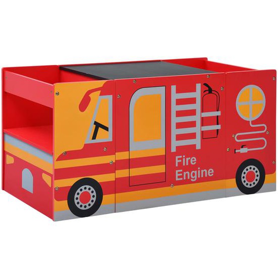 Jeu de table et chaises denfants 3 pcs Camion de pompiers Bois