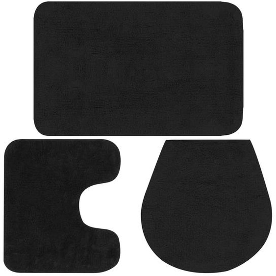 Jeu de tapis de salle de bain 3 pcs Tissu Anthracite