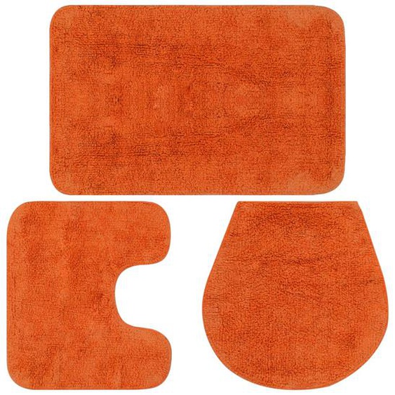 Jeu de tapis de salle de bain 3 pcs Tissu Orange