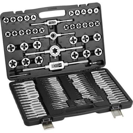 Jeu de tarauds 110 pièces - Jeu de tarauds de M2 à M18 - Coffret doutils inclus - Pour le meulage et la réparation des câbles - Acier