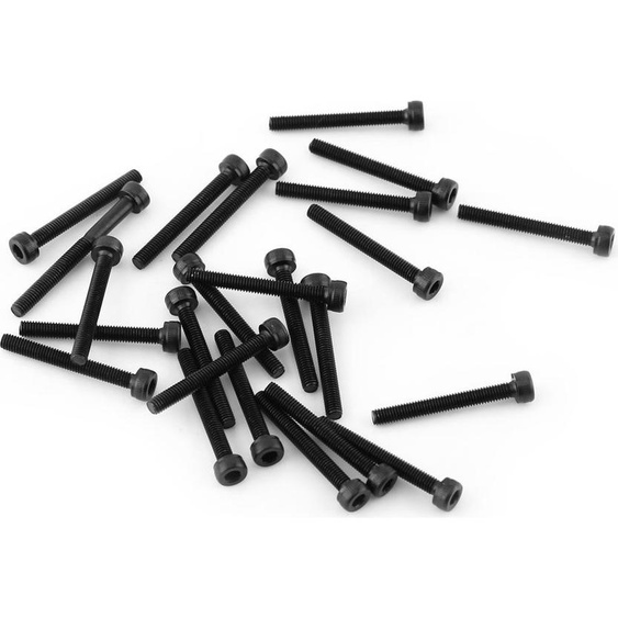 Jeu de vis à tête hexagonale noire M3 (M3*25mm, entièrement fileté, 24pcs)