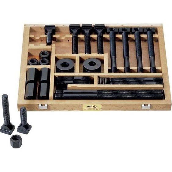 Jeu de vis de serrage No.6520 Rainure en T 18mm M16 38 pcs.AMF