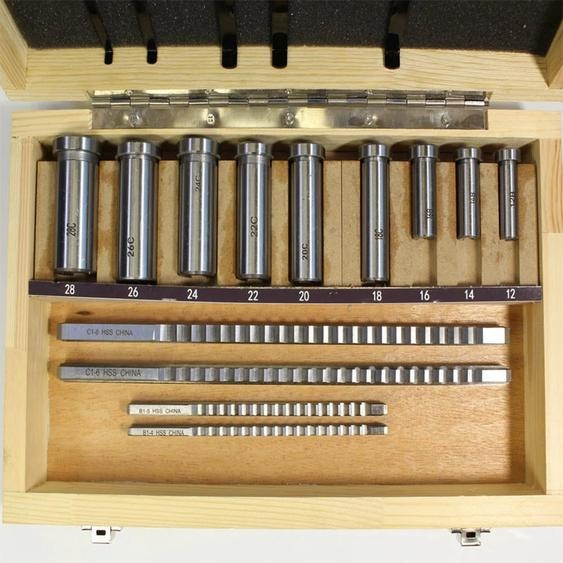 Jeu doutils de fraisation de rainures - Acier rapide métrique - 18 pièces - Aiguilles de fraise 4/5/6/8 mm - Douilles 12–28 mm - Pour machines CNC