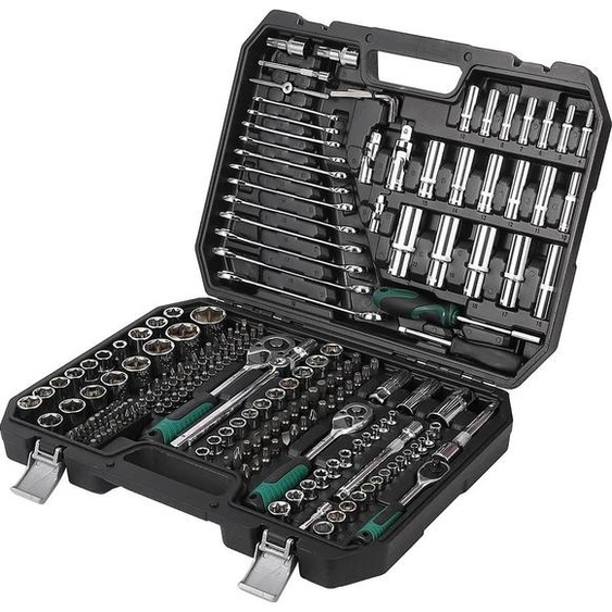 Jeu doutils de mécanique, 216 pièces, acier au chrome vanadium, coffret moulé durable, compatibilité avec la réparation automobile, repères didentification simples