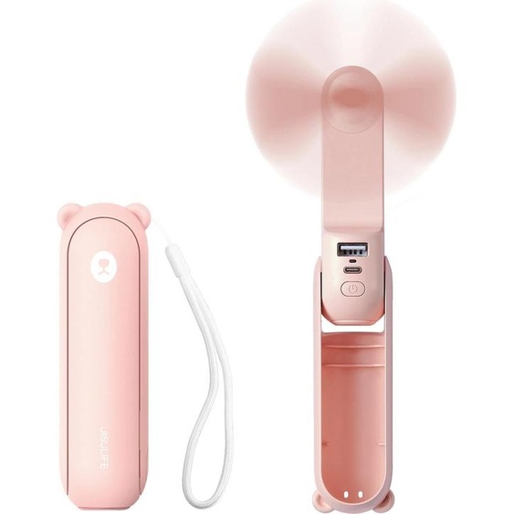 Jisulife ventilateur portable dehandheld life 8 plus 4500 mah, rose