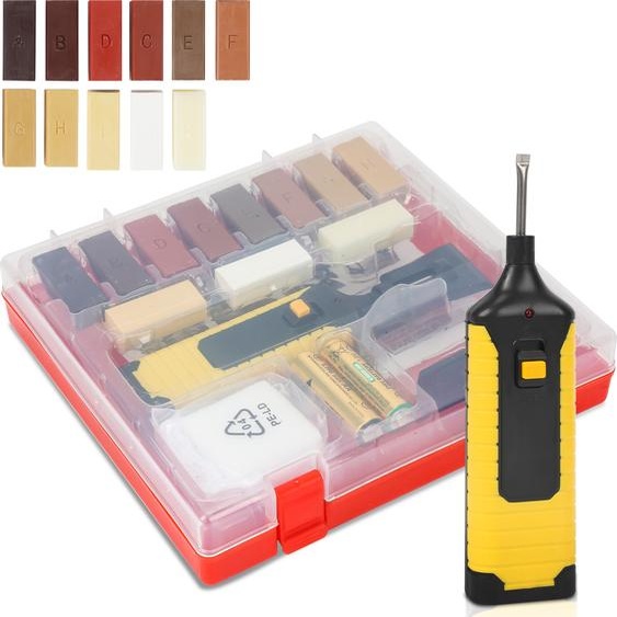 Jiubiaz Kit de réparation du bois Kit de réparation du stratifié pour parquet, stratifié et surfaces en bois Surfaces en bois Linoléum plastique