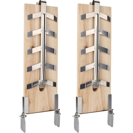 Jiubiaz Planche à saumon à flamber Acier inoxydable Set de 2 planches à griller Planche à fumer