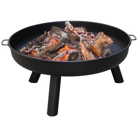 Jiubiaz Plateau de feu 80 cm BBQ Brasé Poêles Grilles Chauffage réglable Cheminée Pieds