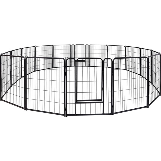 JNGLGO 16-TLG Parc pour chiots Enclos pliable Parc pour animaux 80cm de haut, verrouillage automatique, parc pour chiots avec porte