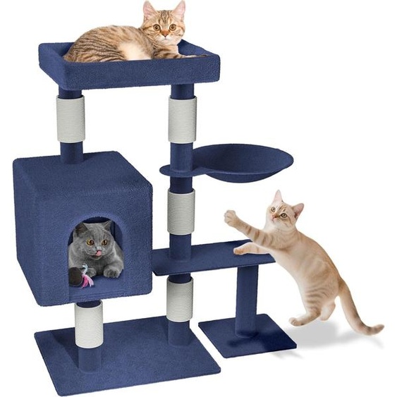 JOIEYOU Arbre à chat Grand Arbre à chat 49 x 41 x 93 cm Arbre à chat XXL avec colonnes en sisal & grotte pour chats, Antidérapant Bleu Arbres à chats dactivité pour plus de chats, K1276