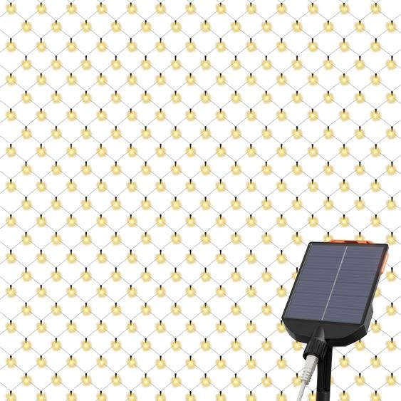 JOIEYOU Chaînes lumineuses 6x4m Réseau 480 LED Lumières de Noël avec 13 modes déclairage Brins de lumière Solaire/alimenté par USB Chaînes lumineuses pour Noël Pâques Halloween Mariage