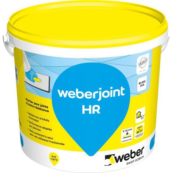 Joint de carrelage adapté piscine , Haute Résistance, Blanc Pur, Weberjoint hr 20KG, weber