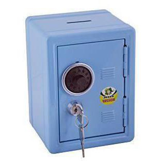 Tirelire - Jolly - 9920-0002 - Coffre-fort - Bleu clair - Sécurité avec clé
