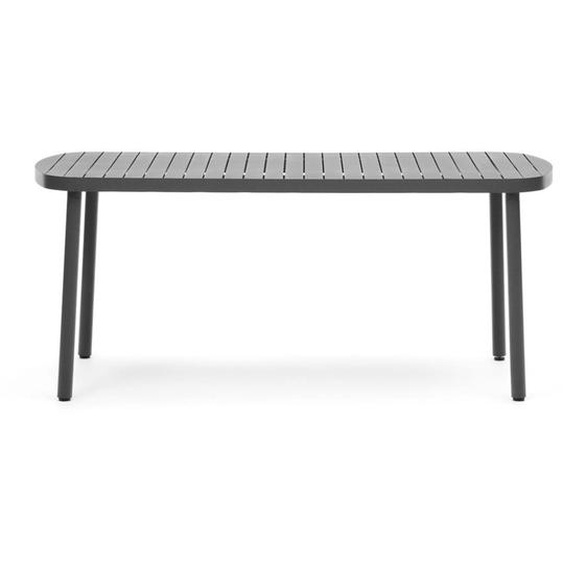 Joncols - Table à manger de jardin aux bords arrondis en aluminium 180x90cm - Couleur - Gris