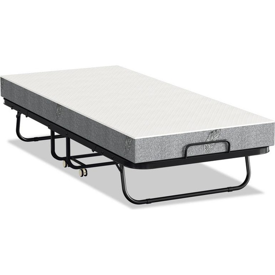 Jopassy 90x200cm Lit dinvité pliable avec matelas jusquà 150kg, sur roulettes Design portable