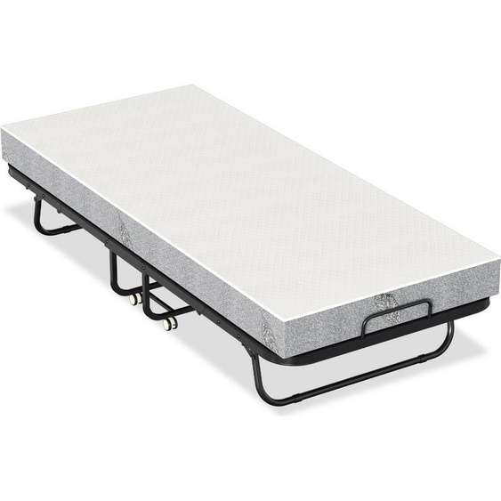 Jopassy 90x200cm Lit dinvité pliable avec matelas jusquà 150kg, sur roulettes