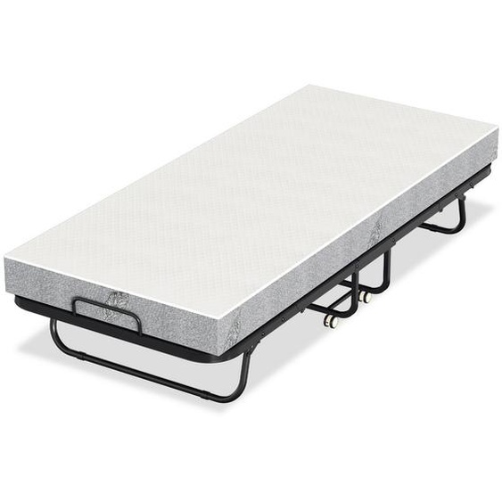 Jopassy 90x200cm pliable Lit dinvité pliable avec matelas jusquà 150kg, sur roulettes Design portable