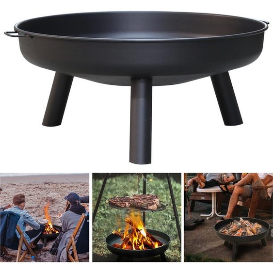 Jopassy Bol de feu Cheminée Confortable Corbeille à feu rouille Jardin 80 cm Métal Corbeille à feu