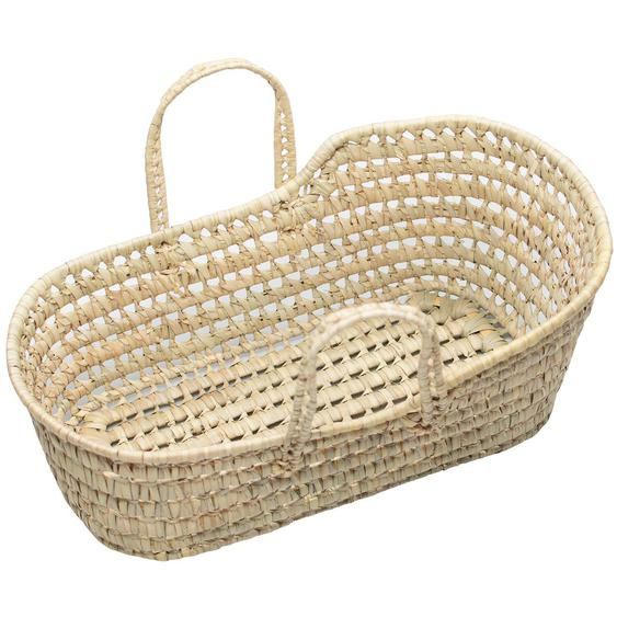 Jouet Couffin Poupée 50cm En Fibres Naturelles Beige