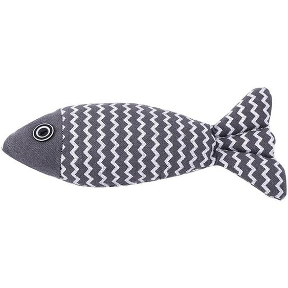 Jouet dherbe à chat, en forme de poisson, en corde de coton, avec de lherbe à chat, pour jouer & se détendre (gris)