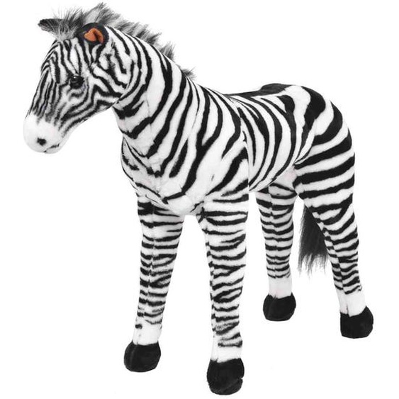 Jouet en peluche Zèbre Noir et blanc XXL