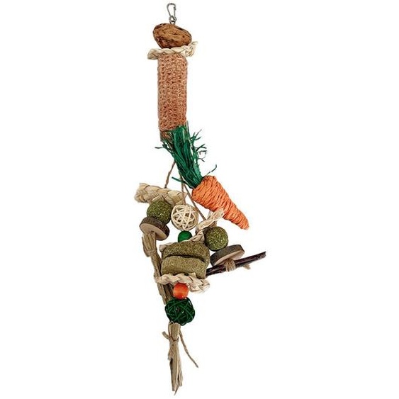 Jouets à mâcher en forme de lapin,Matériaux naturels,Jouets pour lapins,Bâtonnets à mâcher avec boules dherbe,Améliorer la santé dentaire des animaux domestiques